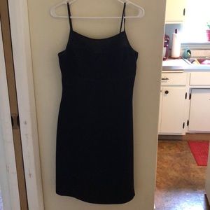 Black spaghetti strap cocktail dress